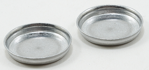 Dollhouse Miniature Aluminum Layer Cake Pans, 2pc